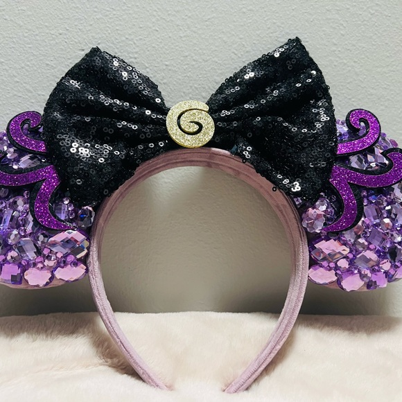 Disney Ears Rhinestones Purple Octopus Handmade - Picture 3 of 5